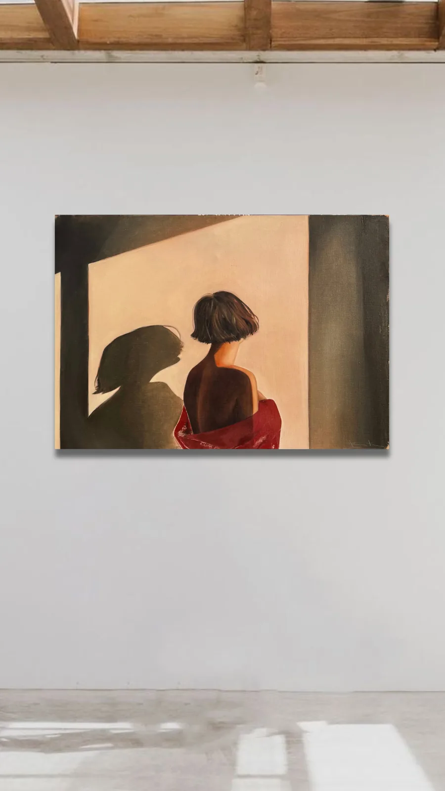 Visualisation on a gallery wall under a skylight