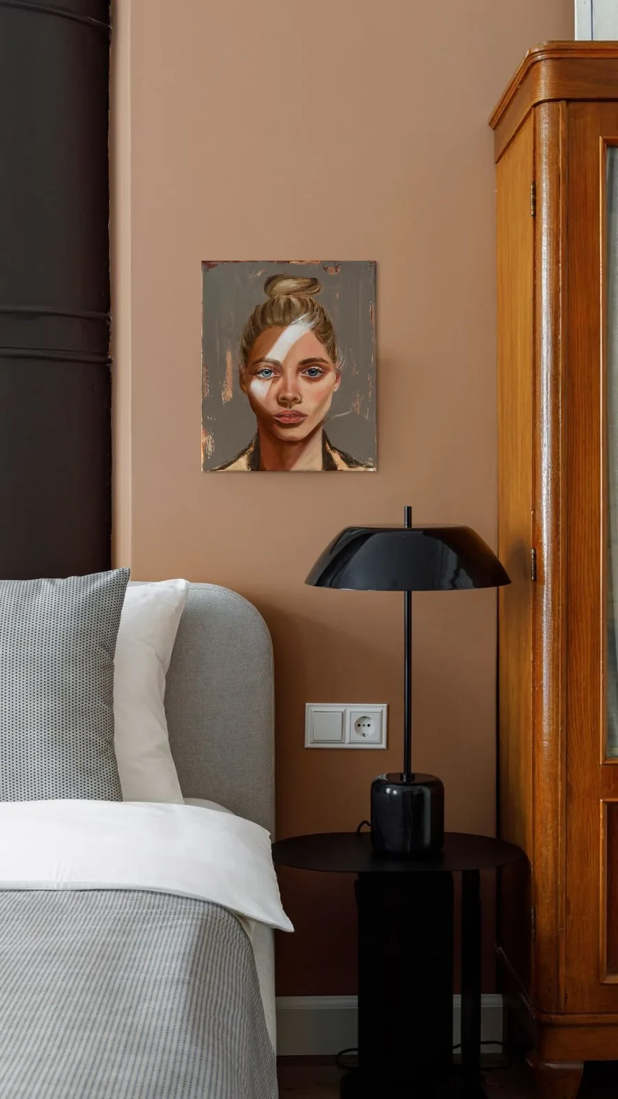 Visualisation in a bedroom above a bedside table